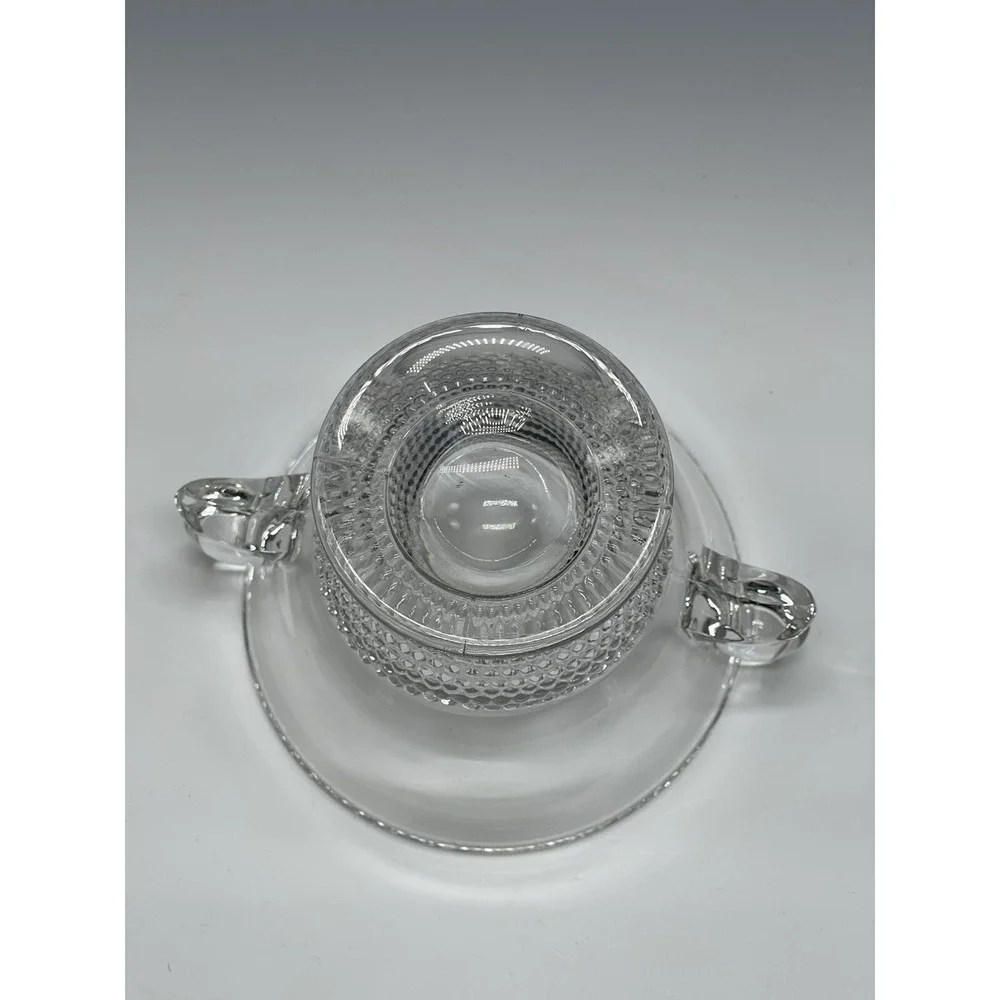 Duncan Miller Teardrop Mayonnaise Bowl‎ or Sugar Clear Glass 4
